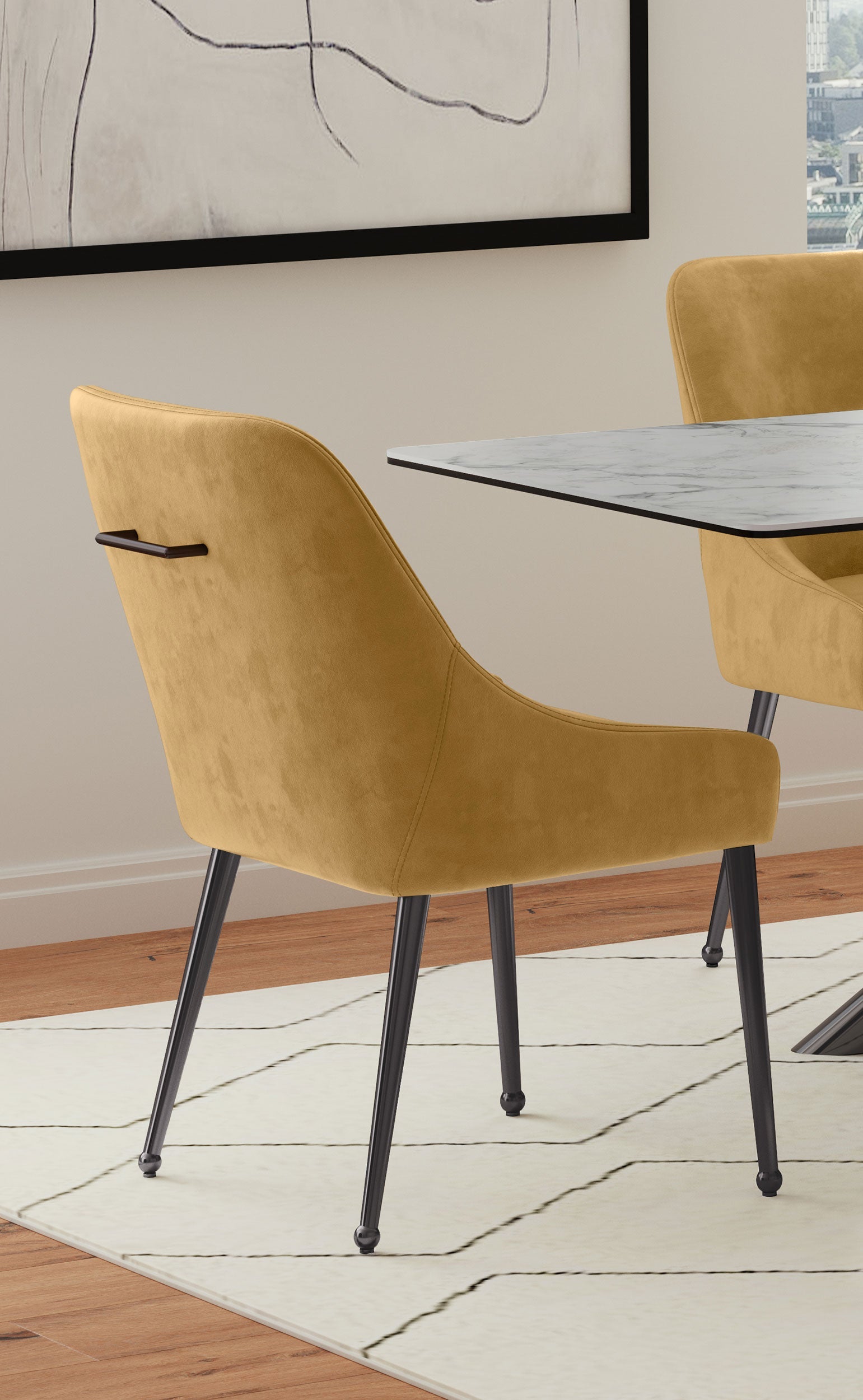 Mayette Upholstered Dining Side Chair Blue (Set of 2)