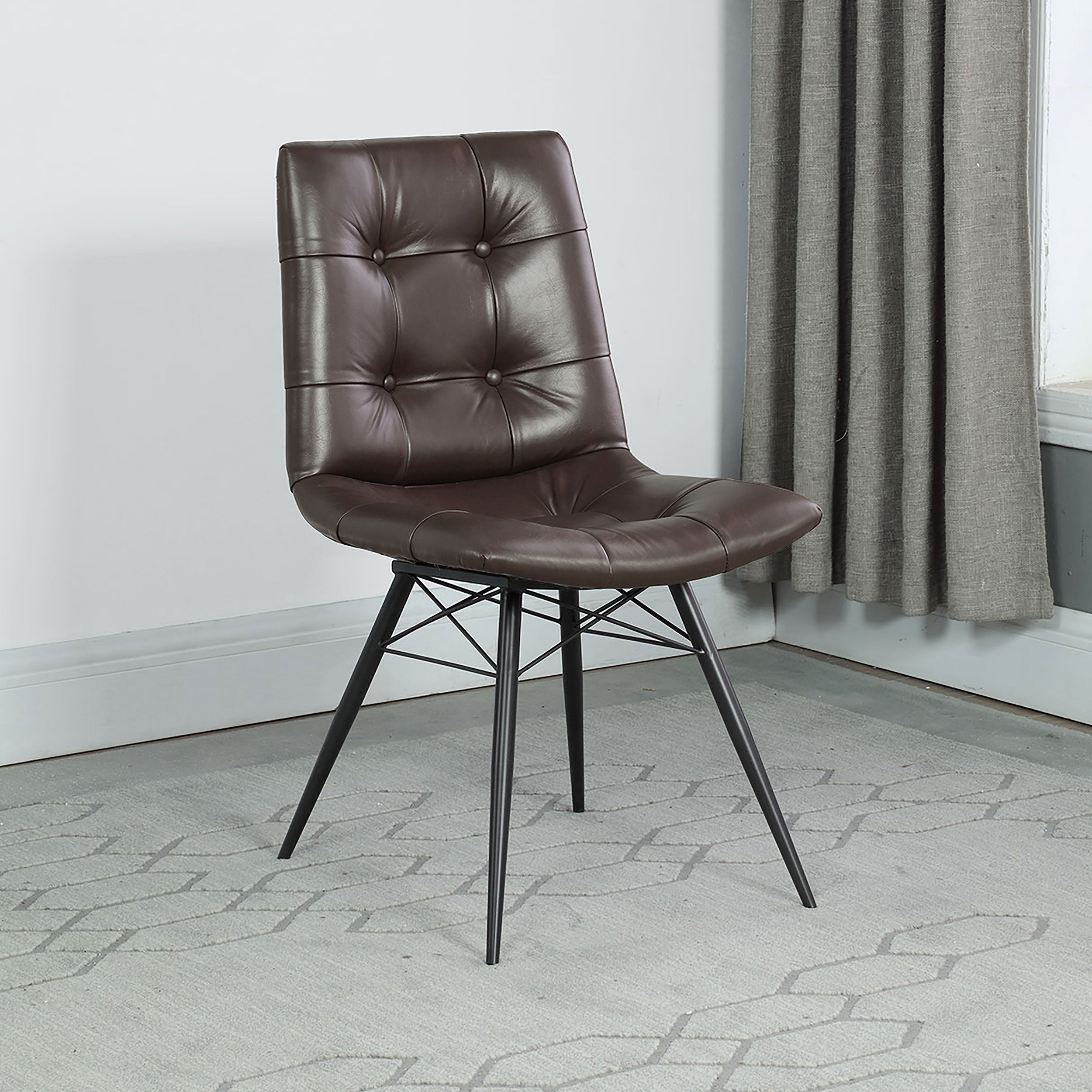 Aiken Upholstered Dining Side Chair Brown(Set of 4)