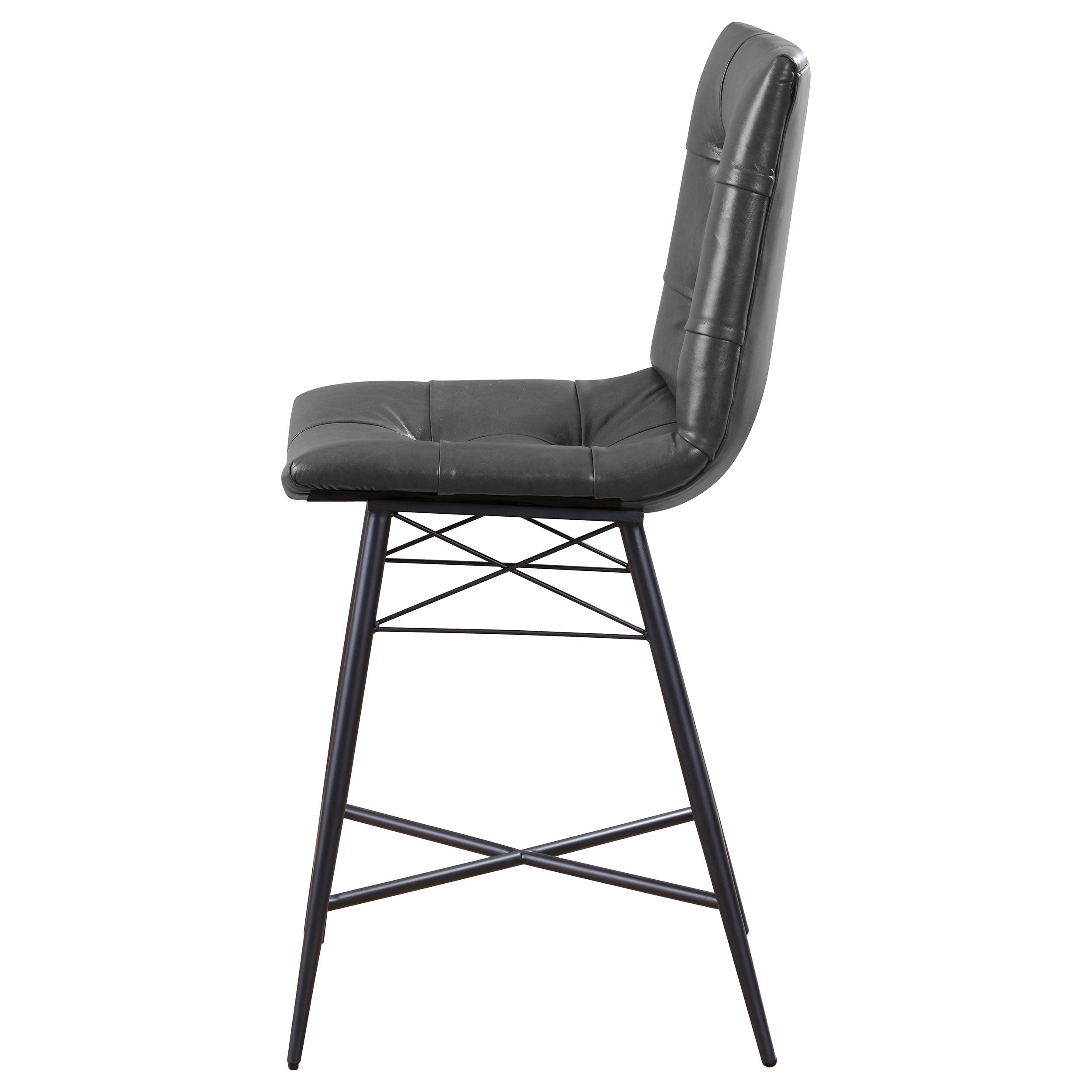 Aiken Upholstered Tufted Counter Chair Brown (Set of 2)