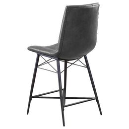 Aiken Upholstered Tufted Counter Chair Brown (Set of 2)