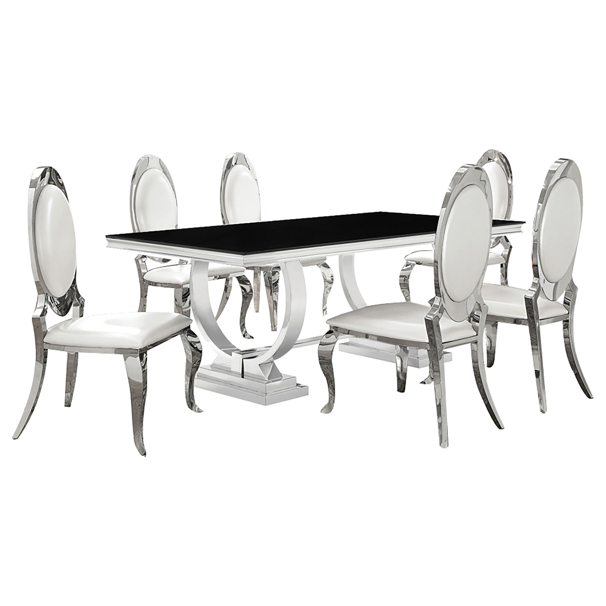 Antoine Rectangular Glass Top Dining Set