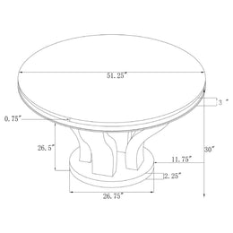 Anchorage Round 51-inch Glass Top Dining Table Chrome