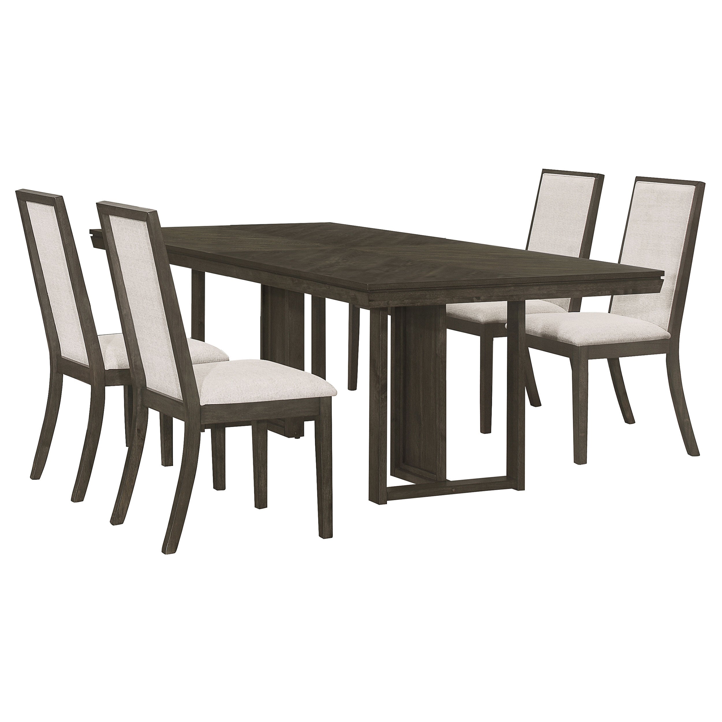 Kelly Rectangular Dining Table Set Dark Grey