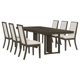 Kelly Rectangular Dining Table Set Dark Grey