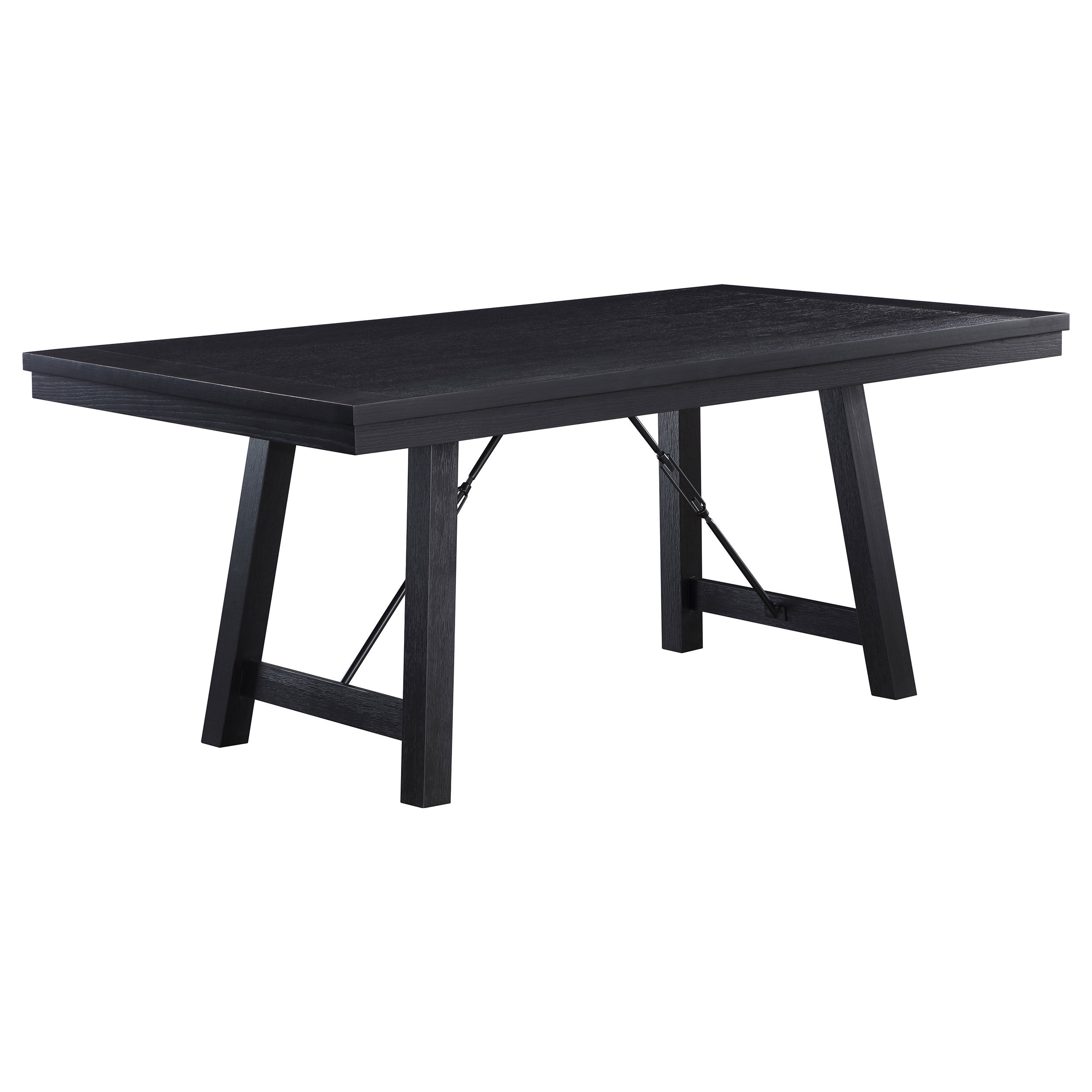 Newport Rectangular Trestle Dining Table Set Black