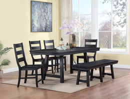Newport Rectangular Trestle Dining Table Set Black