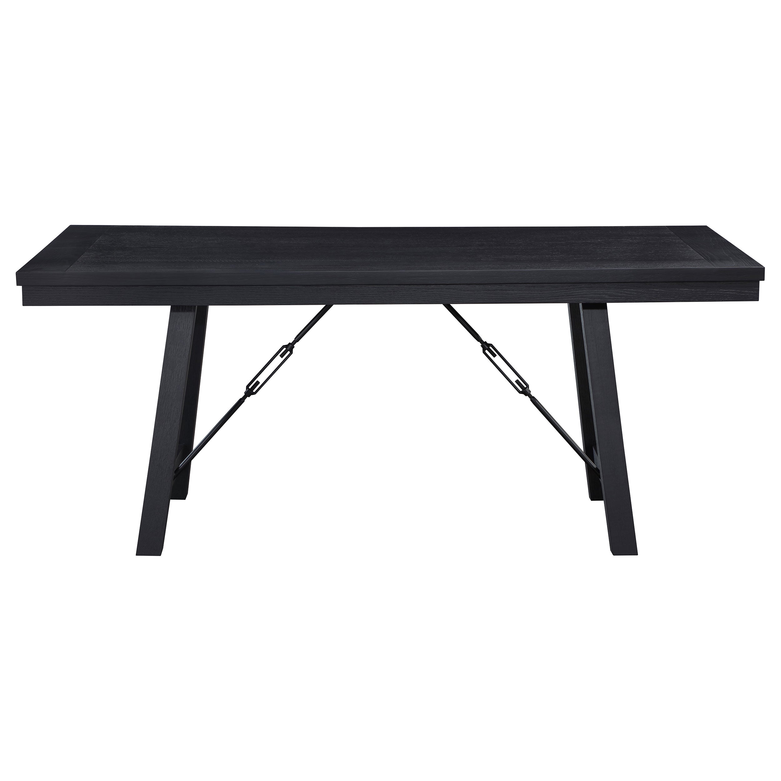 Newport Rectangular Trestle Dining Table Set Black