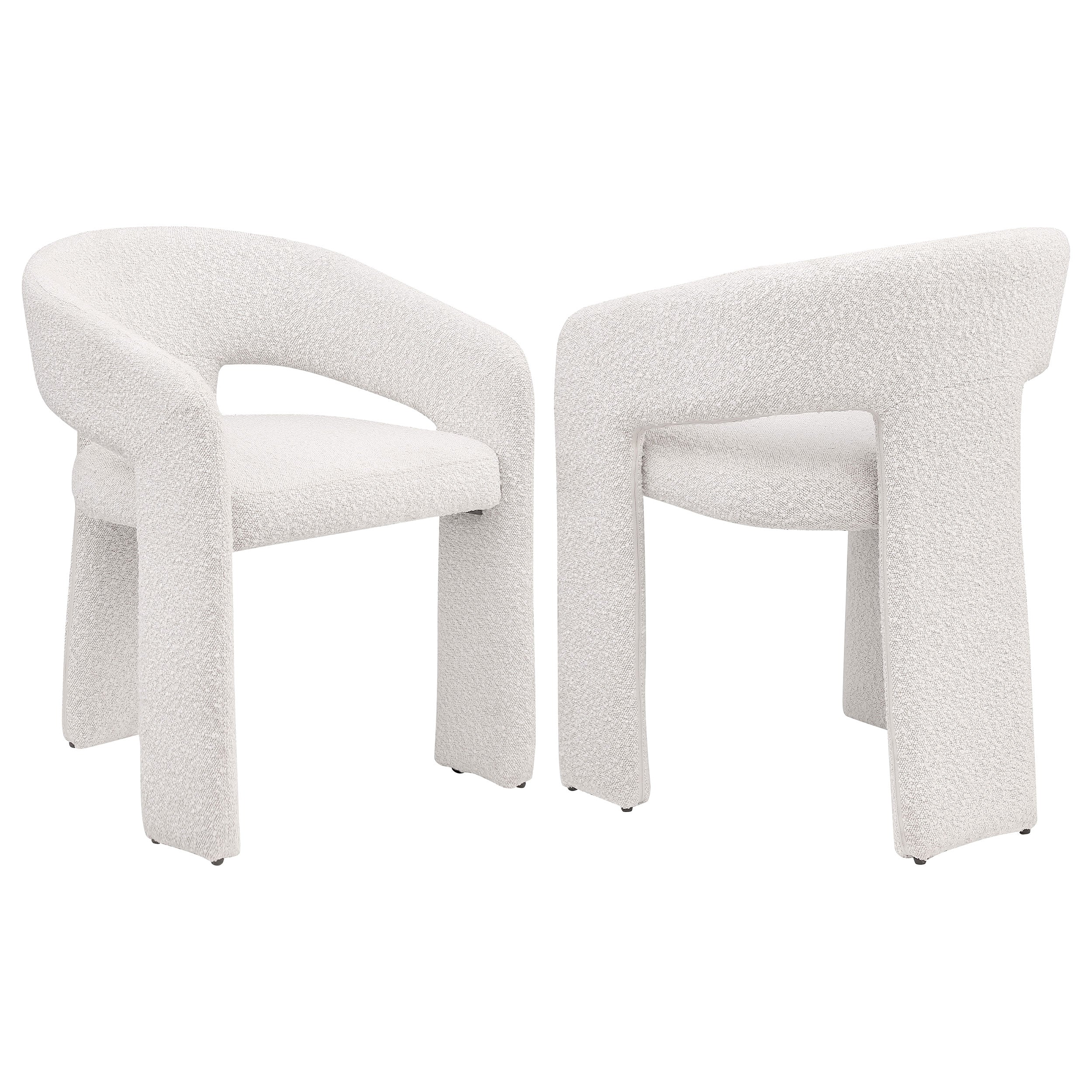 Eudora Boucle Upholstered Dining Arm Chair Grey (Set of 2)