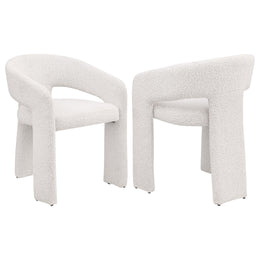 Eudora Boucle Upholstered Dining Arm Chair Grey (Set of 2)