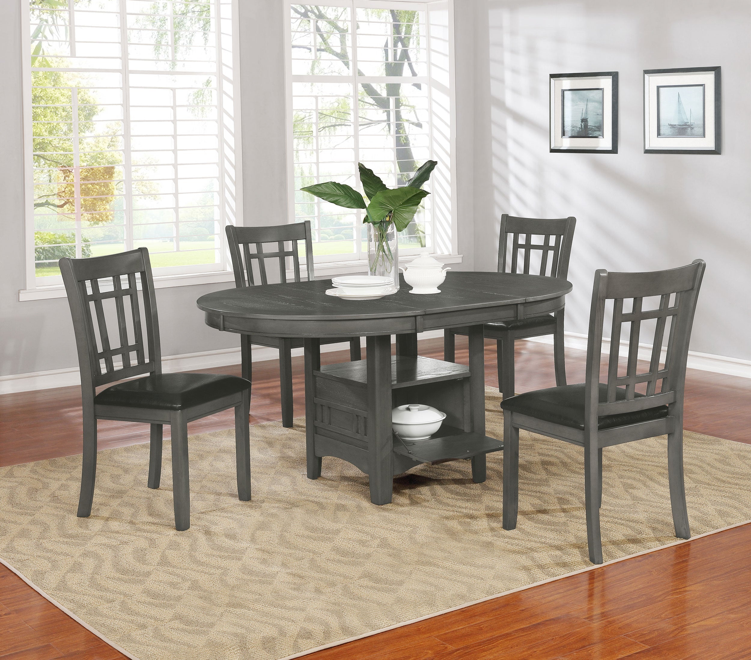 Lavon Oval Counter Height Dining Set Light Chestnut