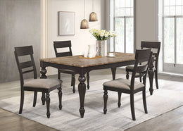 Bridget Rectangular Dining Set Charcoal Sand Through