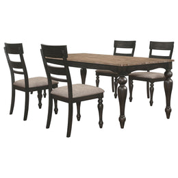 Bridget Rectangular Dining Set Charcoal Sand Through