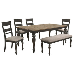 Bridget Rectangular Dining Set Charcoal Sand Through