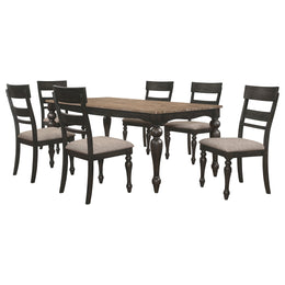 Bridget Rectangular Dining Set Charcoal Sand Through