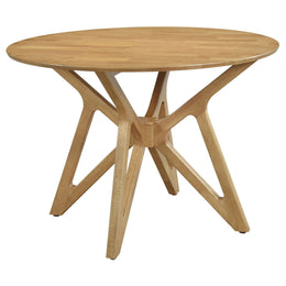 Elowen Round Solid Wood Dining Set Light Walnut