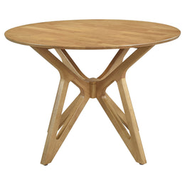Elowen Round Solid Wood Dining Set Light Walnut