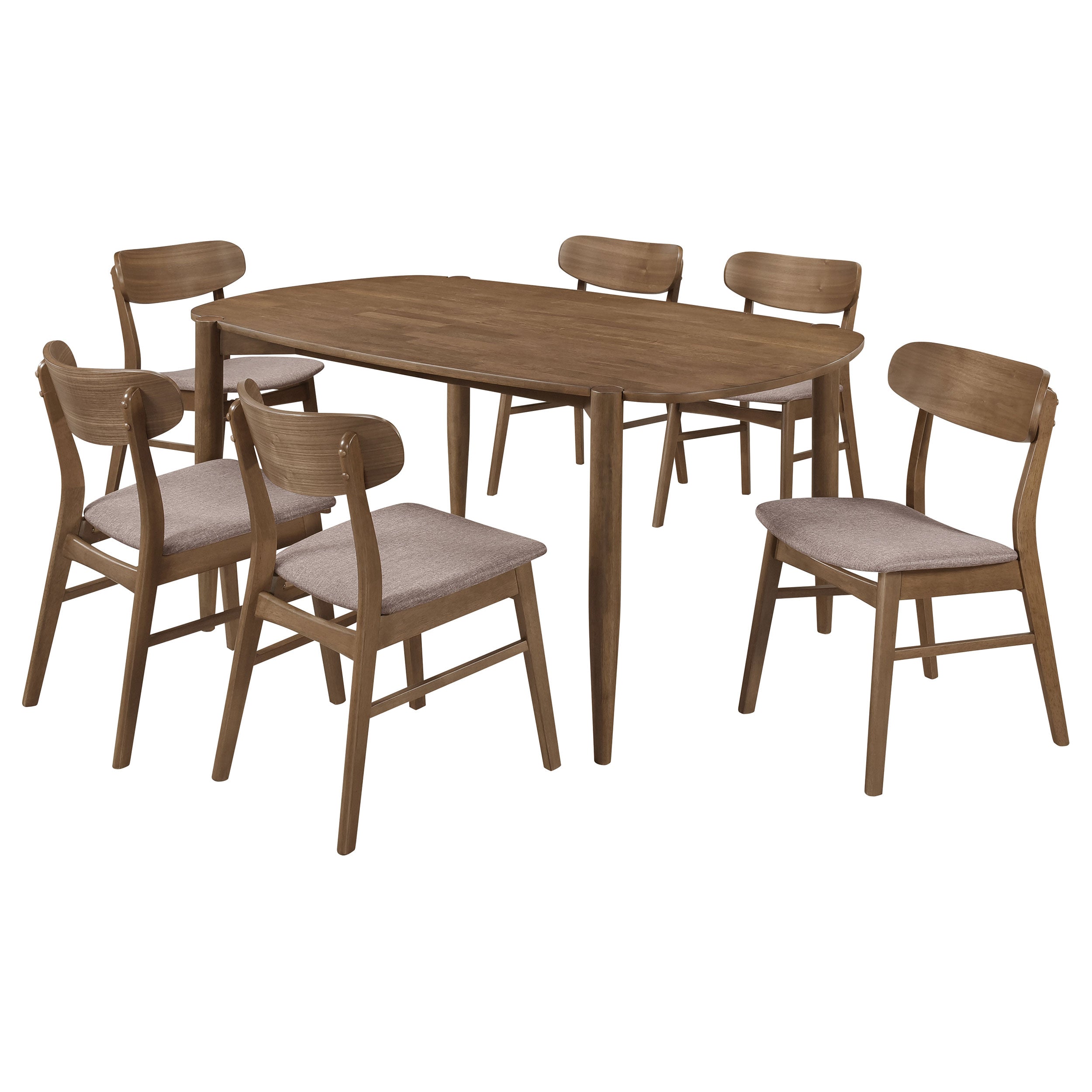 Dortch Oval Solid Wood Dining Set Walnut