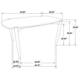 Dortch Oval 63-inch Solid Wood Dining Table Walnut