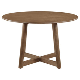 Dinah Round Solid Wood Dining Set Walnut