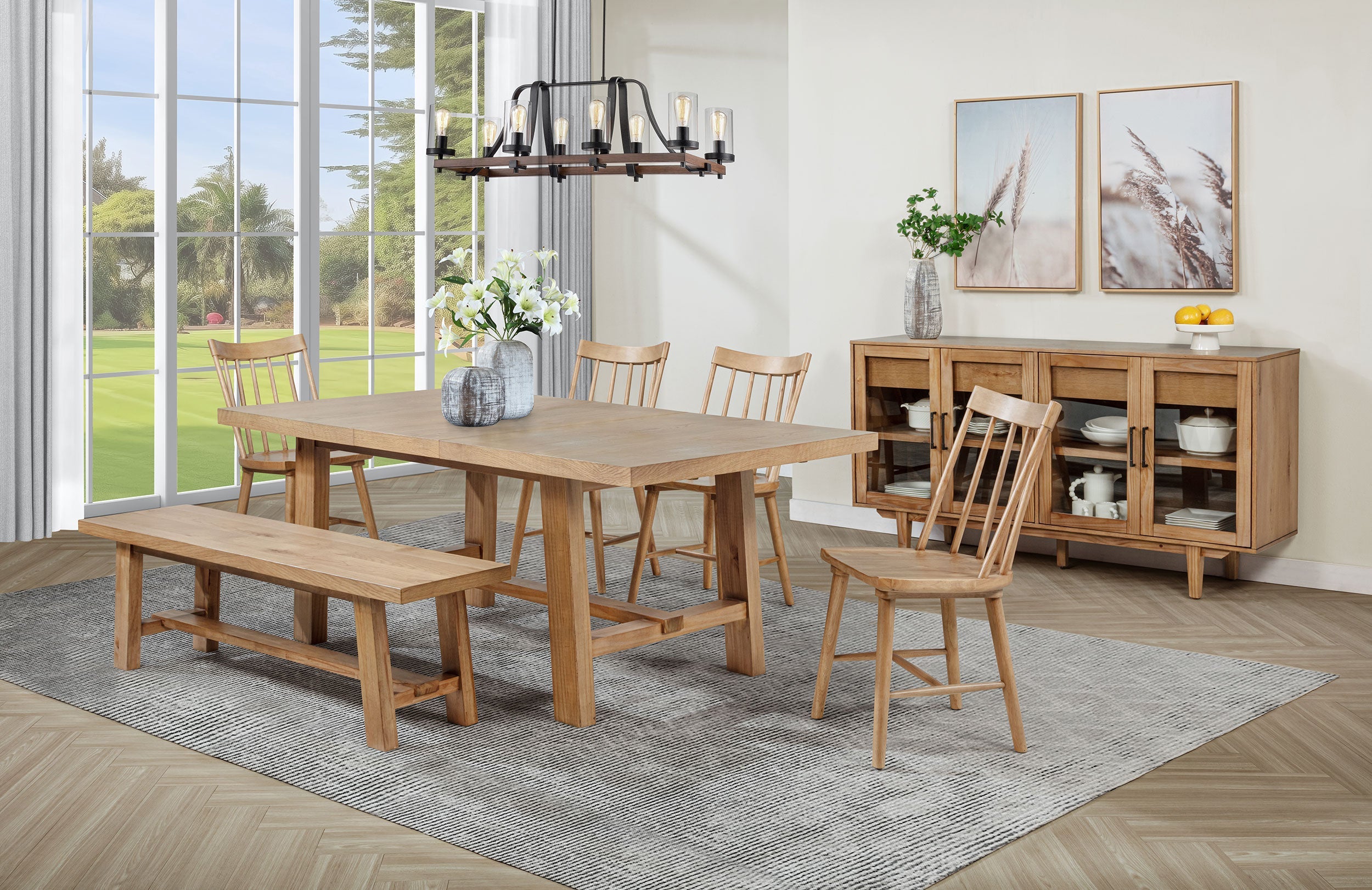 Middleton Extension Leaf Dining Set Brown and Black