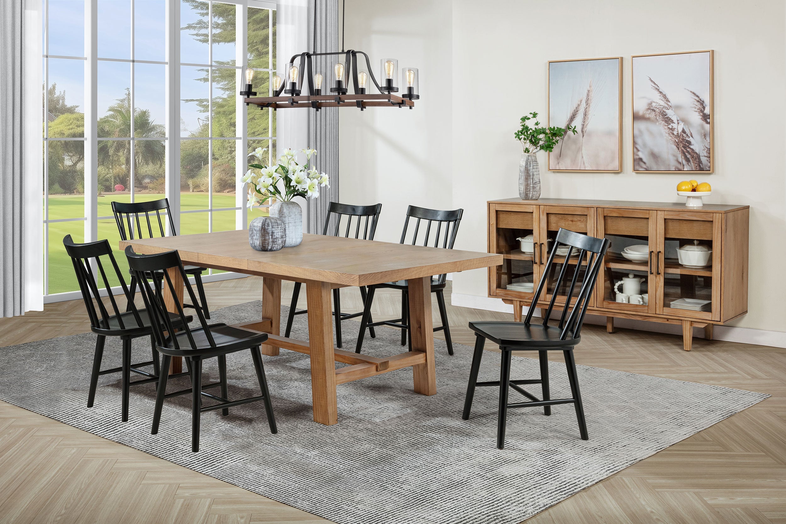 Middleton Extension Leaf Dining Set Brown and Black