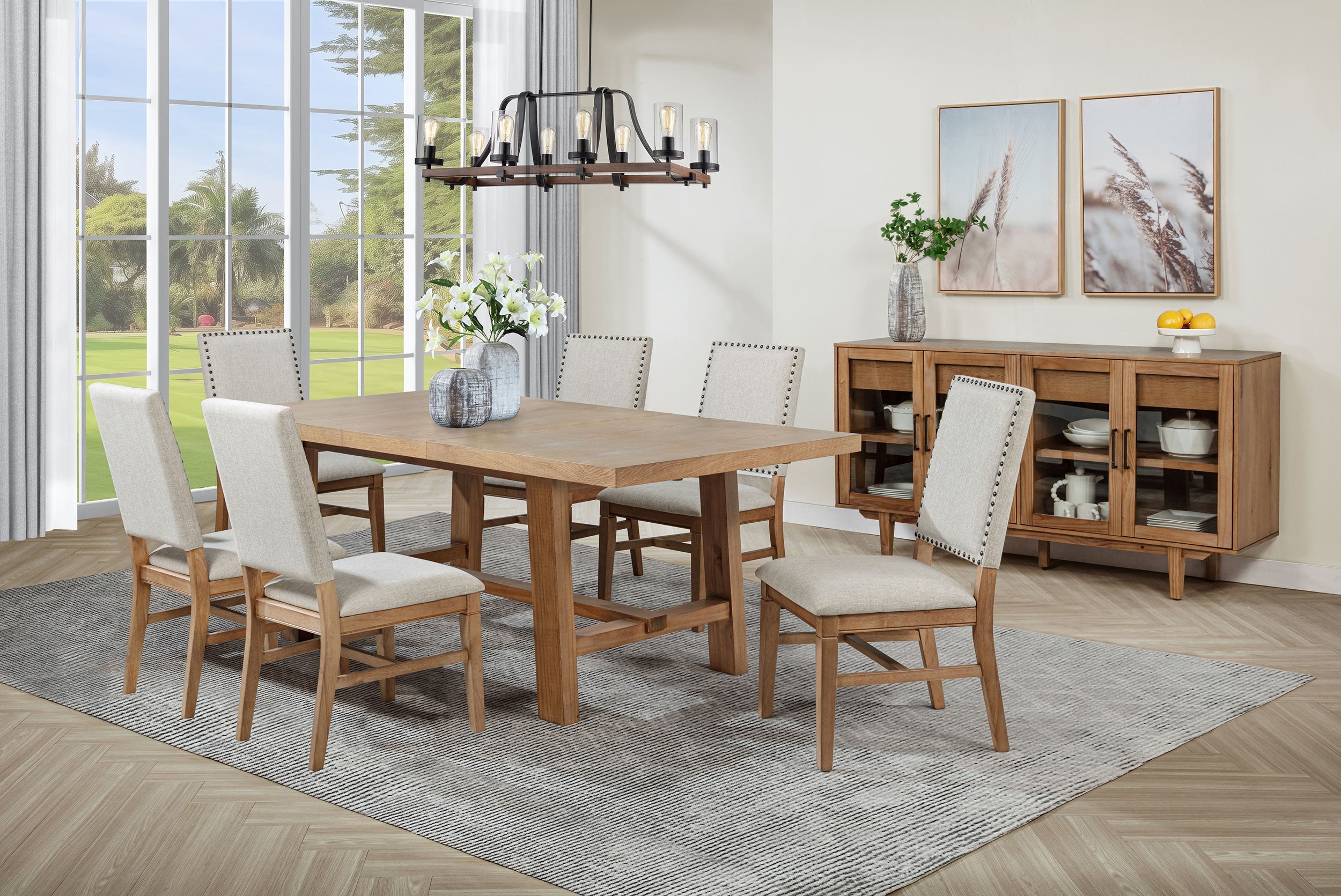 Middleton Extension Leaf Dining Set Brown and Black