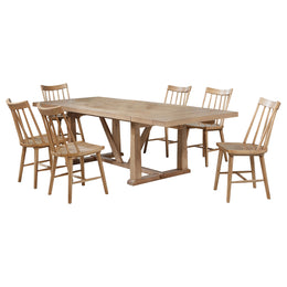 Middleton 7-piece Extension Leaf Dining Set Brown and Black