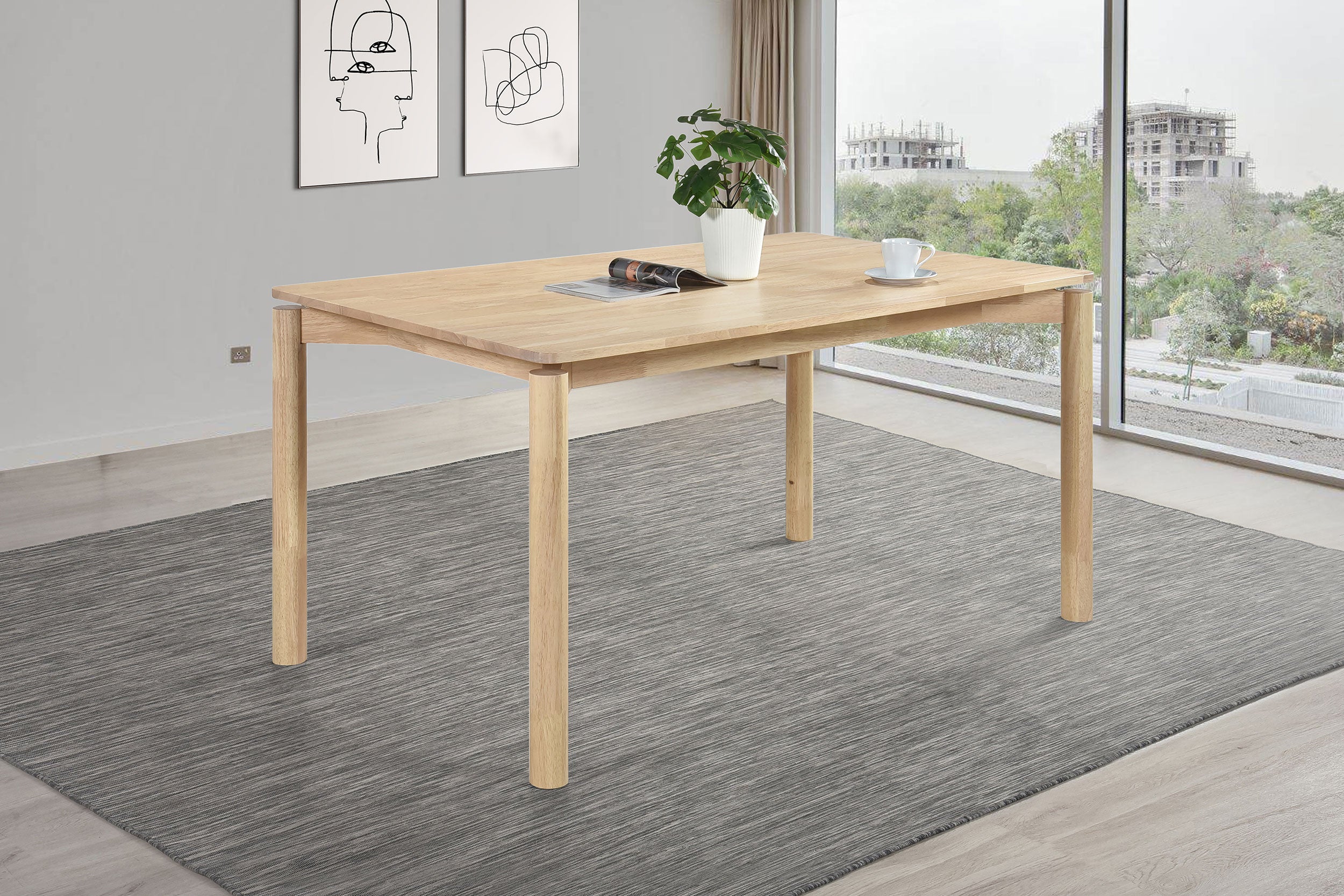Parkridge 59-inch Rectangular Dining Table Natural Walnut
