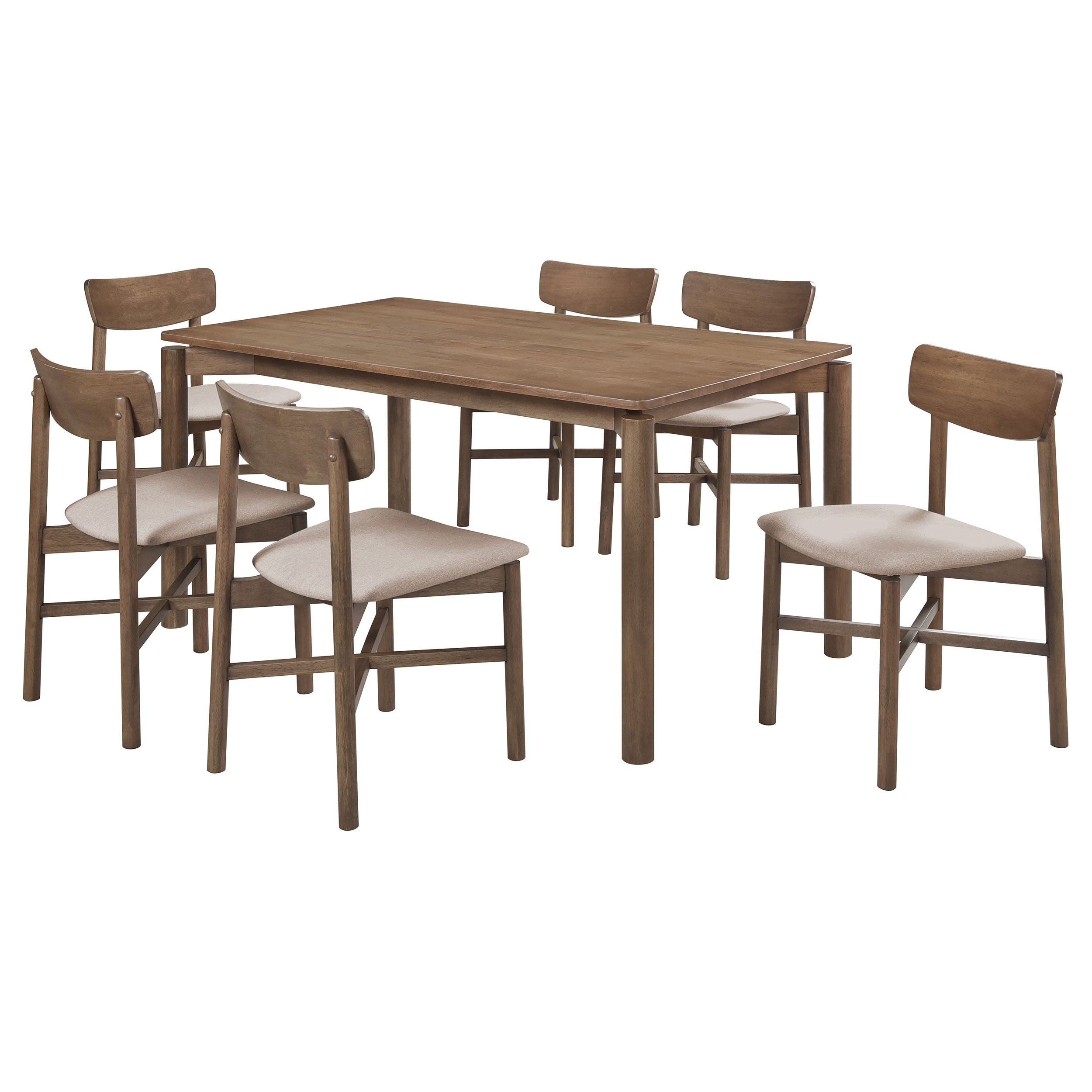 Parkridge 59-inch Wood Dining Set Natural Walnut