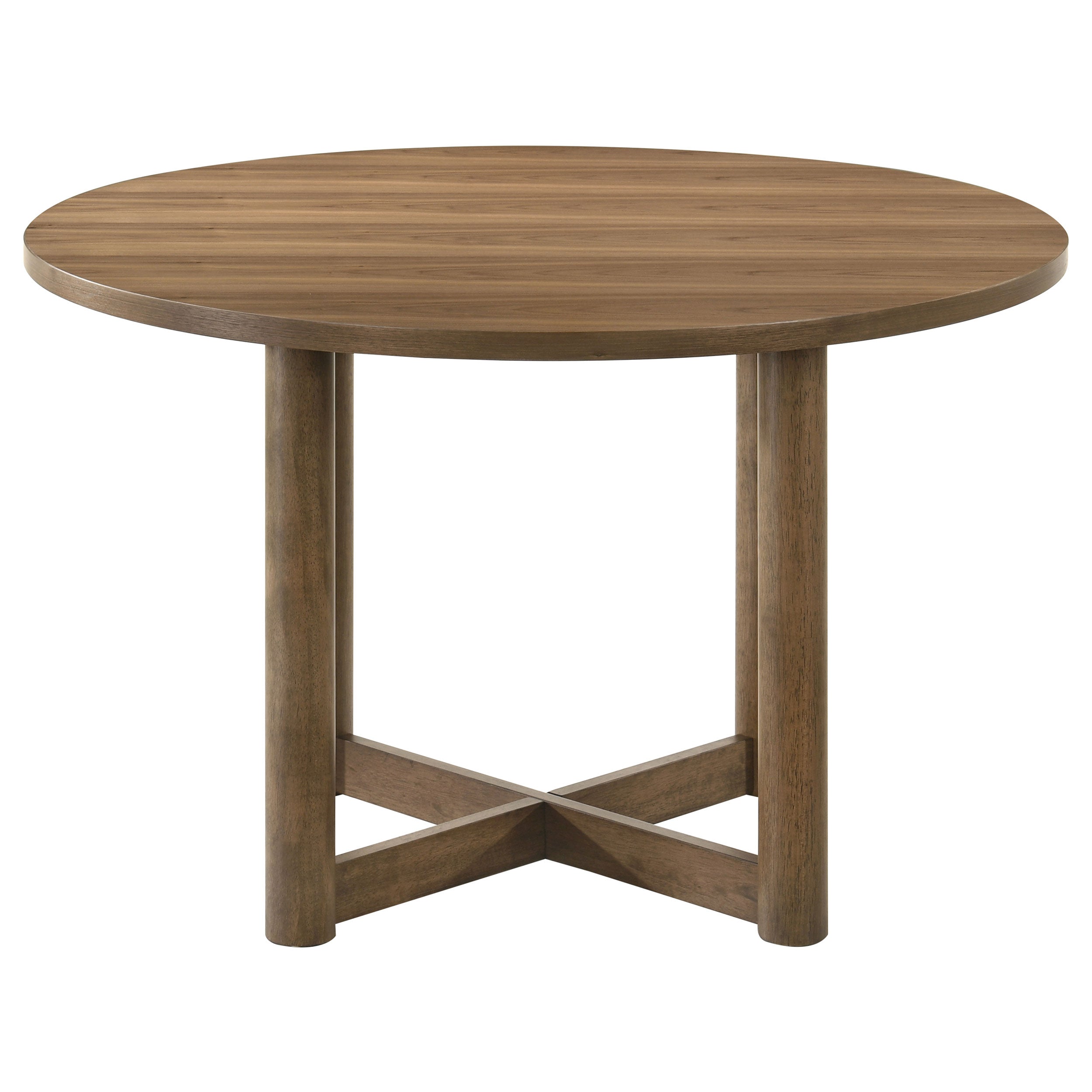 Crestmore 46-inch Round Wood Dining Table Set Walnut