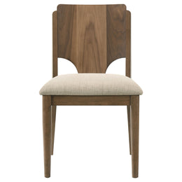 Crestmore Dining Chair Upholstered Seat Walnut (Set of 2)