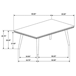 Onslow 59-inch Rectangular Wood Dining Table Dark Brown