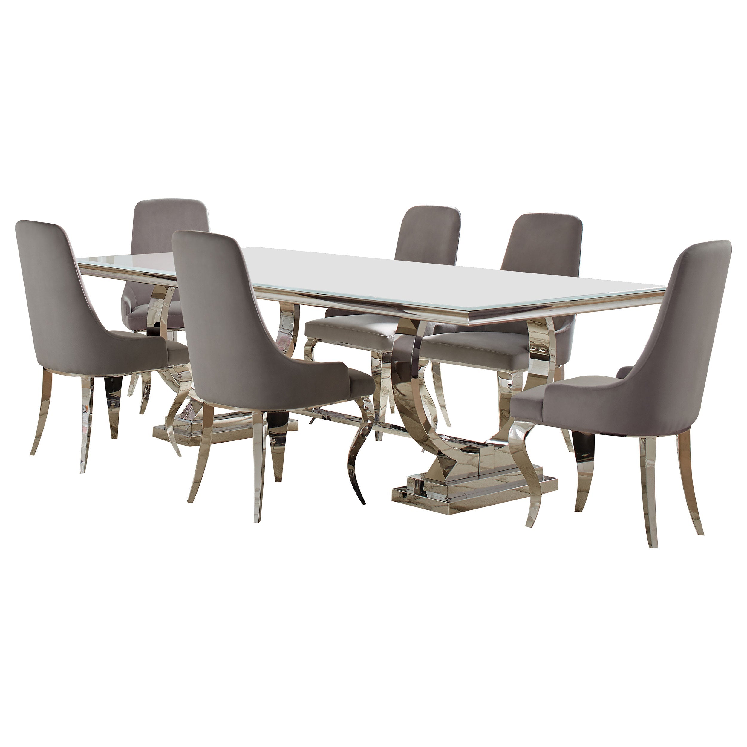 Antoine Rectangular Glass Top Dining Set