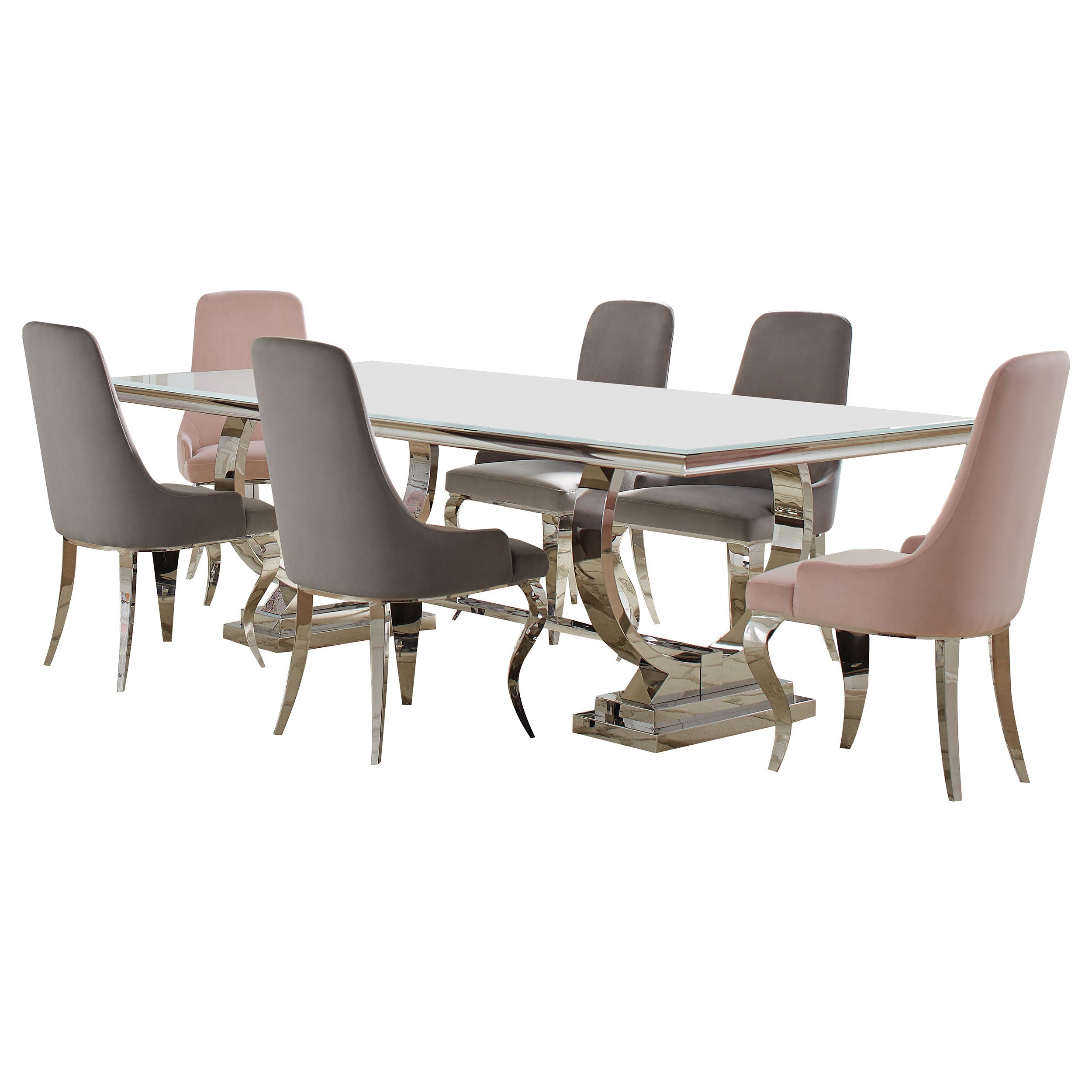 Antoine Rectangular Glass Top Dining Set