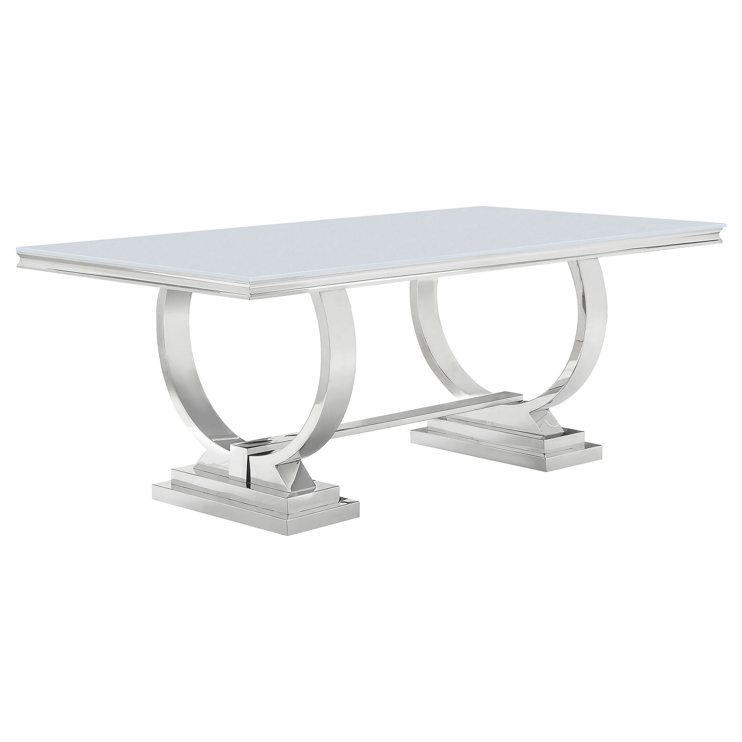Antoine Rectangular 95-inch Glass Top Dining Table Black