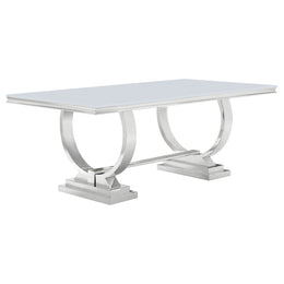 Antoine Rectangular 95-inch Glass Top Dining Table Black