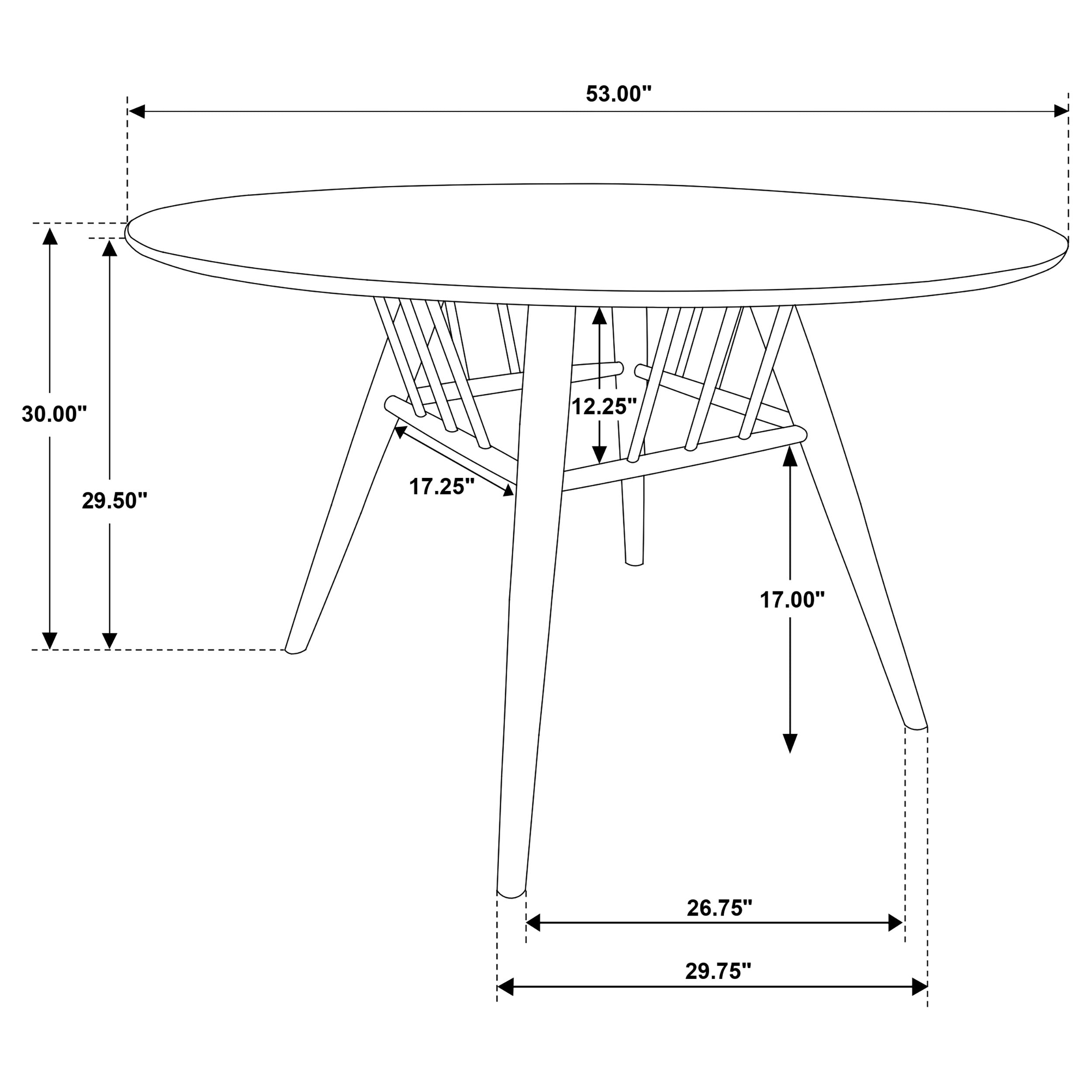 Everton Round 53-inch Wood Dining Table Dark Walnut