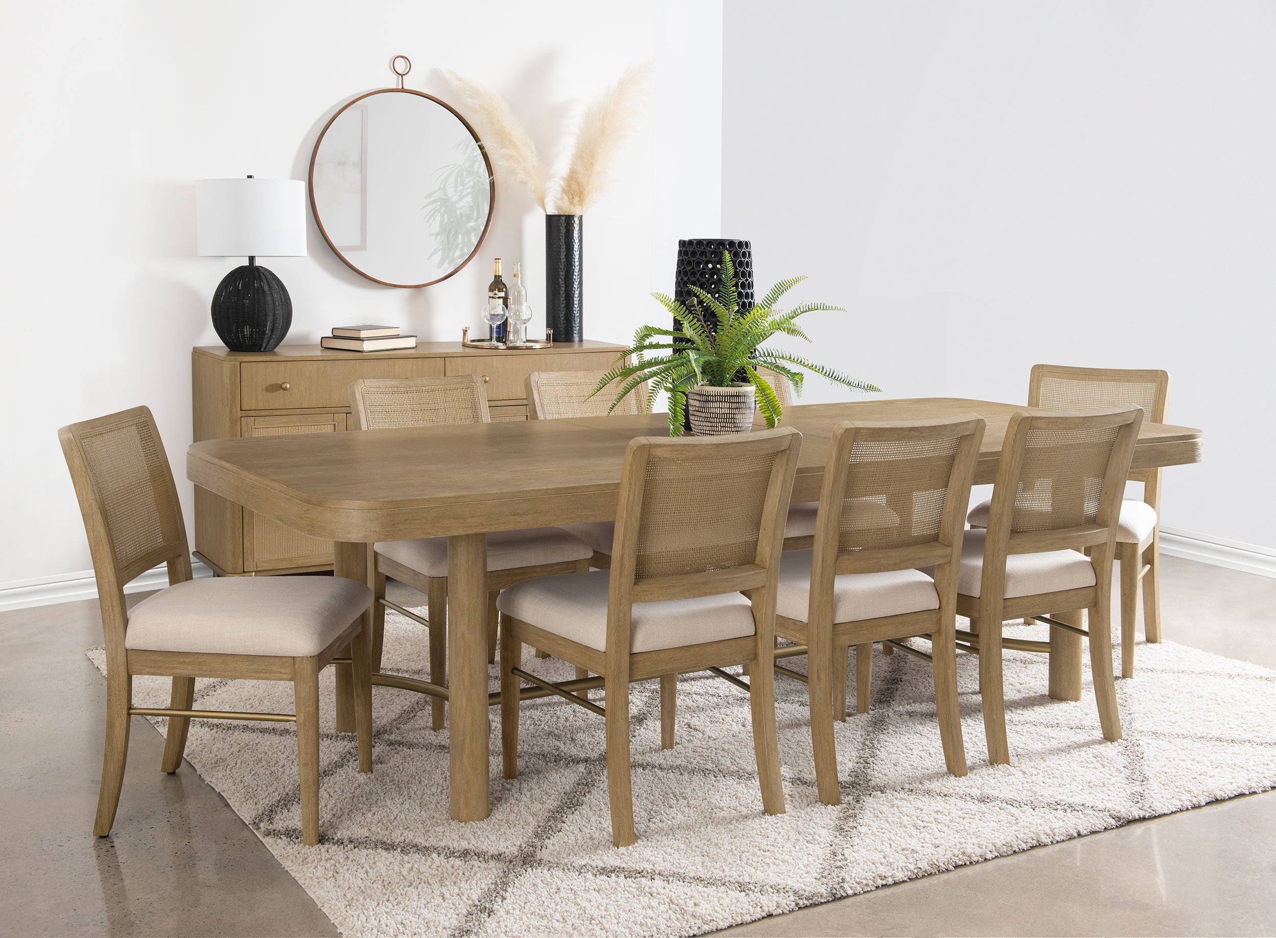 Arini Extension Leaf Dining Table Set Black