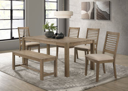 Scottsdale Rectangular Dining Set Brown Washed