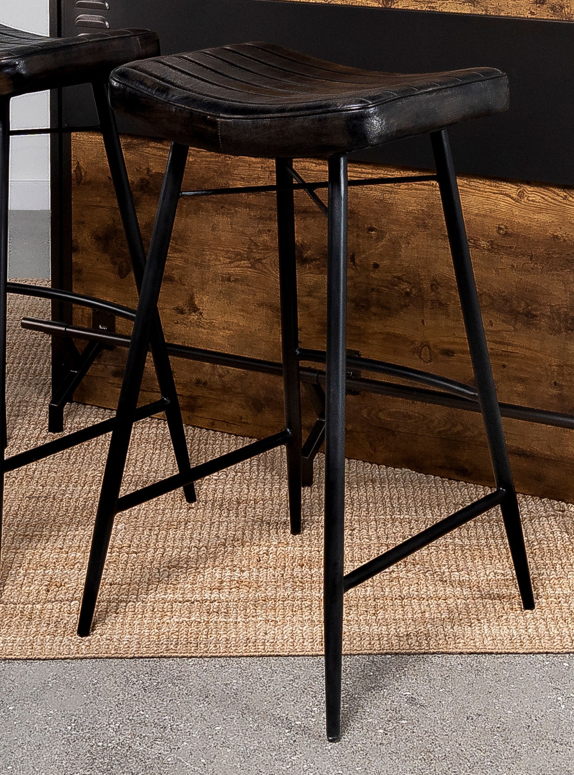 Bayu Leather Upholstered Bar Stool Antique Camel (Set of 2)