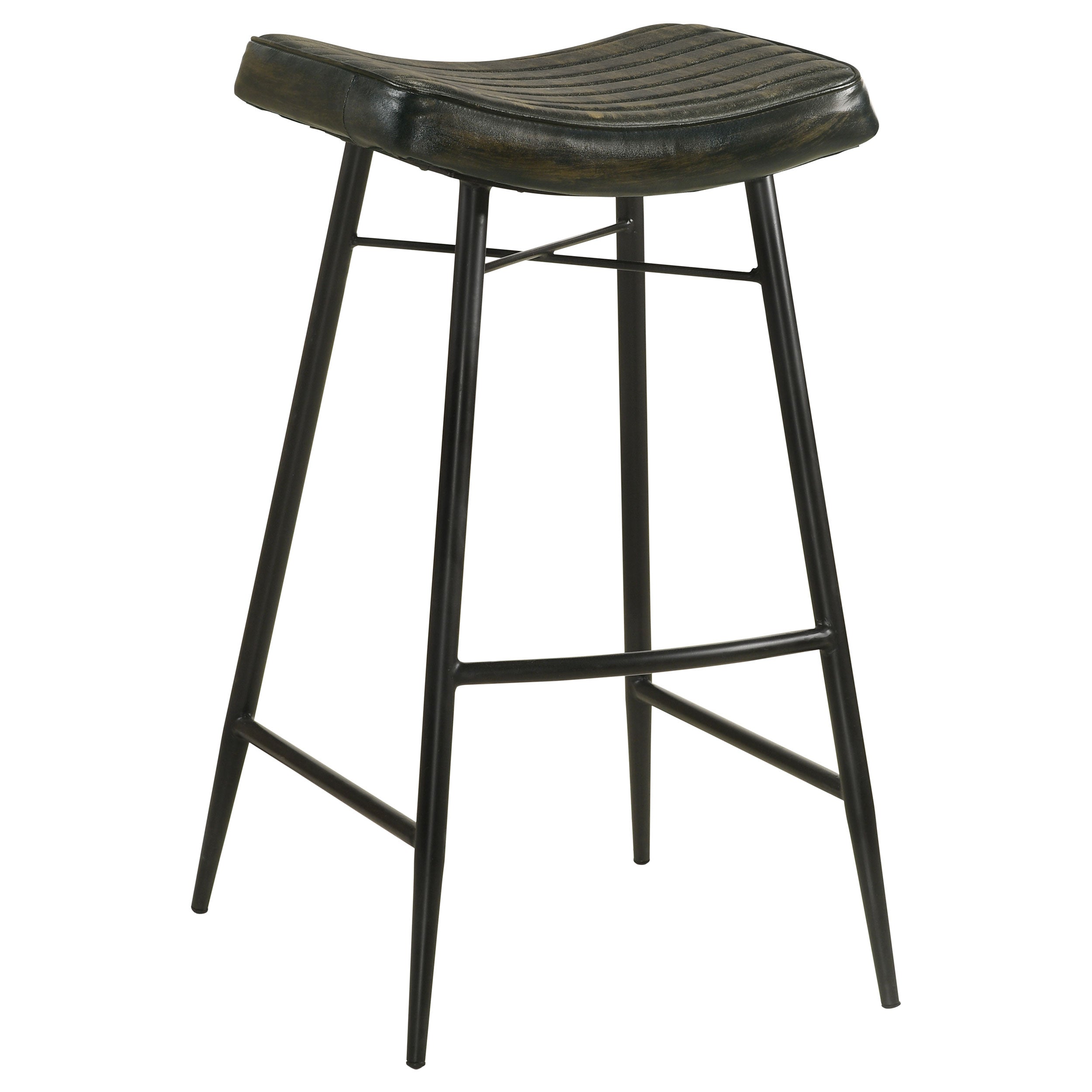 Bayu Leather Upholstered Bar Stool Antique Camel (Set of 2)