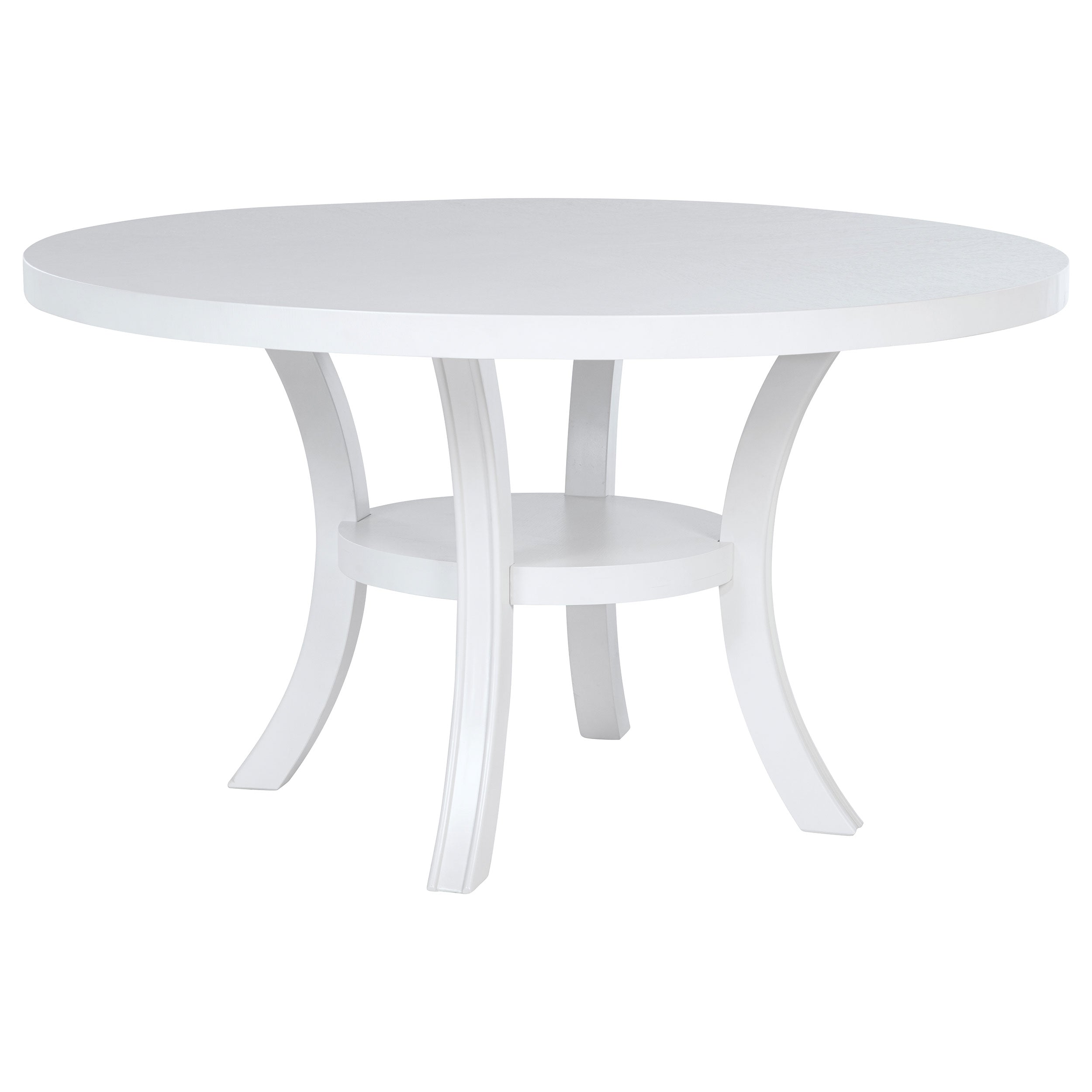 Judd 54-inch Round Wood Dining Table Set Pearl White