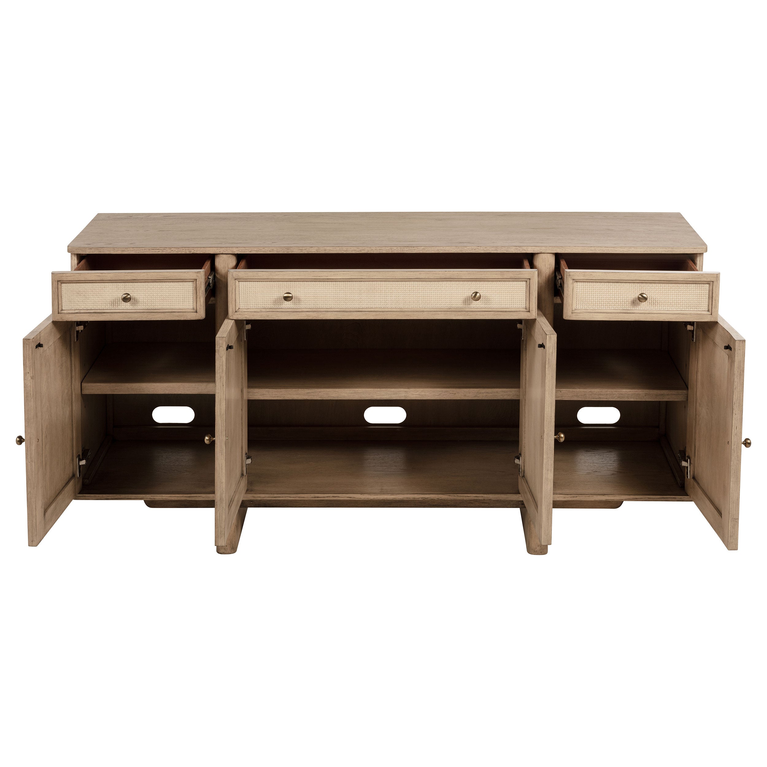 Kailani Wood Dining Set with Sideboard Beige Oak