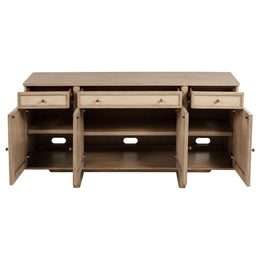 Kailani Wood Dining Set with Sideboard Beige Oak