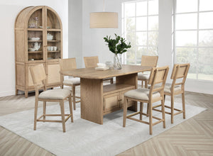 Kailani Wood Counter Height Dining Set Beige Oak