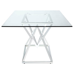 Beaufort Rectangular 71-inch Glass Top Dining Table Chrome