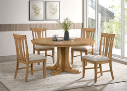 Hartville 60-inch Round Dining Table Natural Light Brown