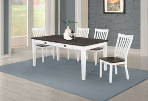 Kingman Rectangular Dining Set Espresso and White