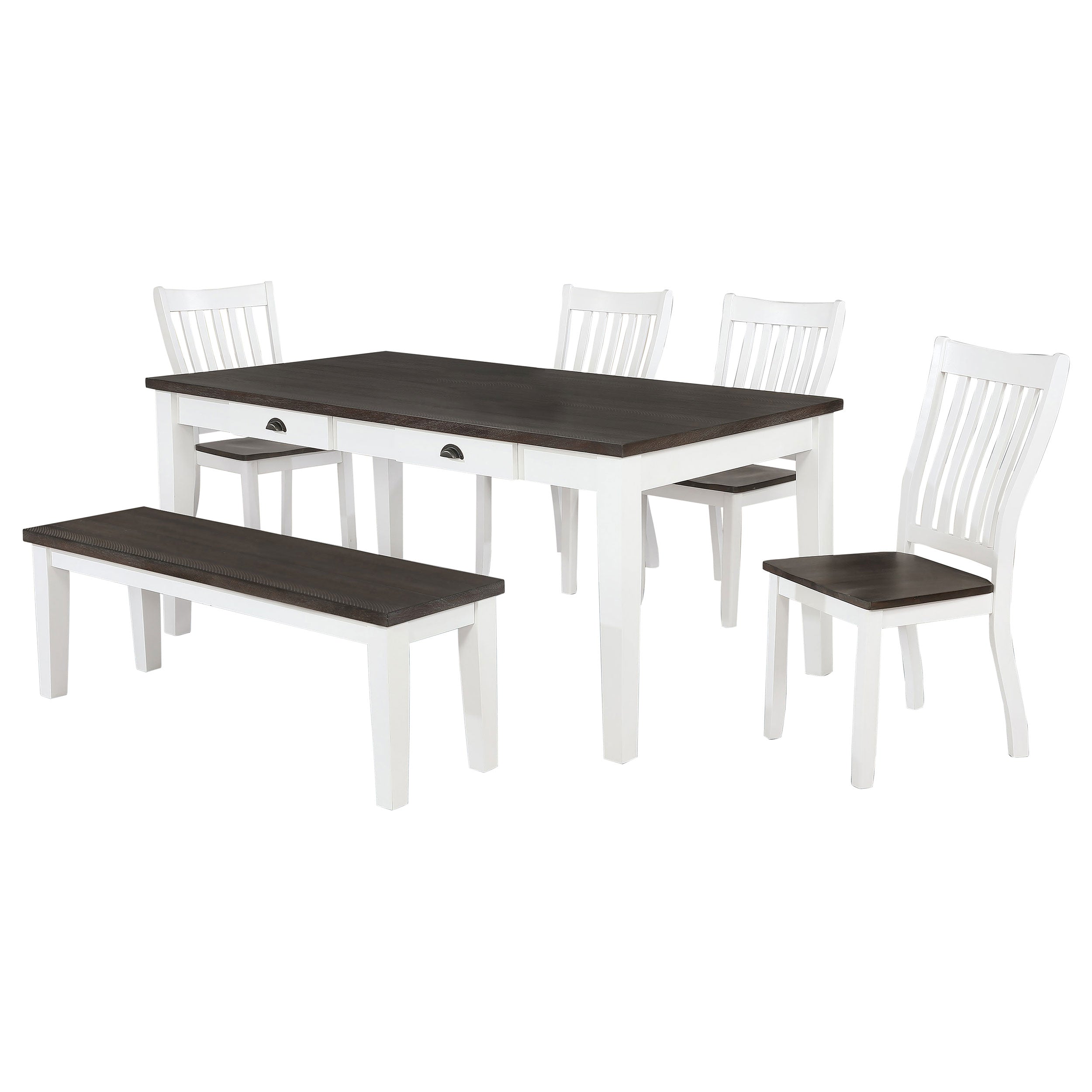 Kingman Rectangular Dining Set Espresso and White