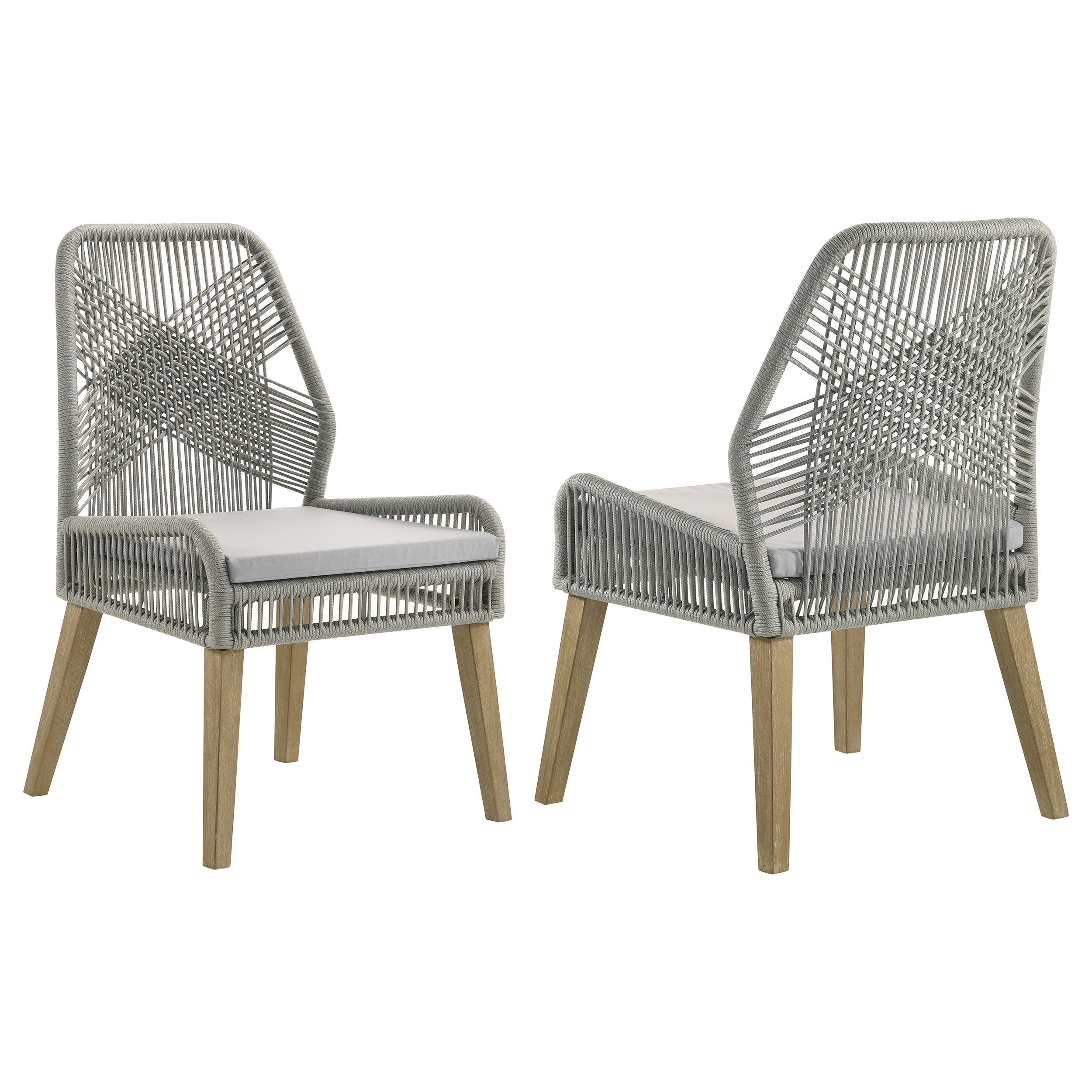 Nakia Woven Rope Dining Side Chairs Dark Navy (Set of 2)